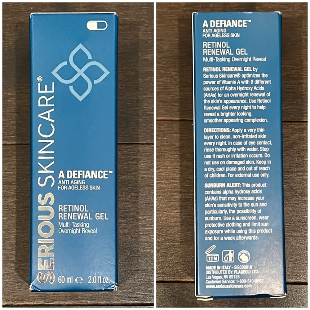 New Serious Skincare A Defiance Anti-Aging Retinol Renewal Gel 2 oz